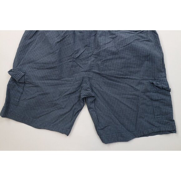 Vintage 90s Streetwear Mens XL Faded Above Knee Harem Cargo Shorts Plaid Cotton - Picture 10 of 10